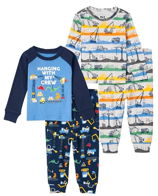 Lot de 2 pyjamas en coton coupe ajustée pour bébés et tout-petits garçons