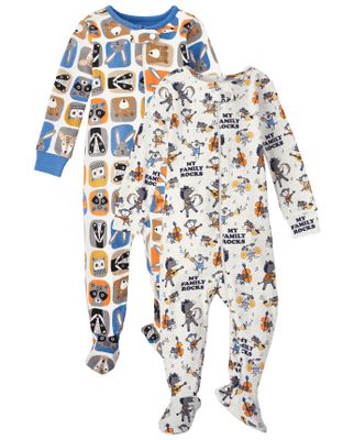 Unisex Baby And Toddler Animal Snug Fit Cotton One Piece Pajamas 2-Pack