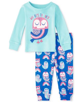 Baby And Toddler Girls Owl Snug Fit Cotton Pajamas