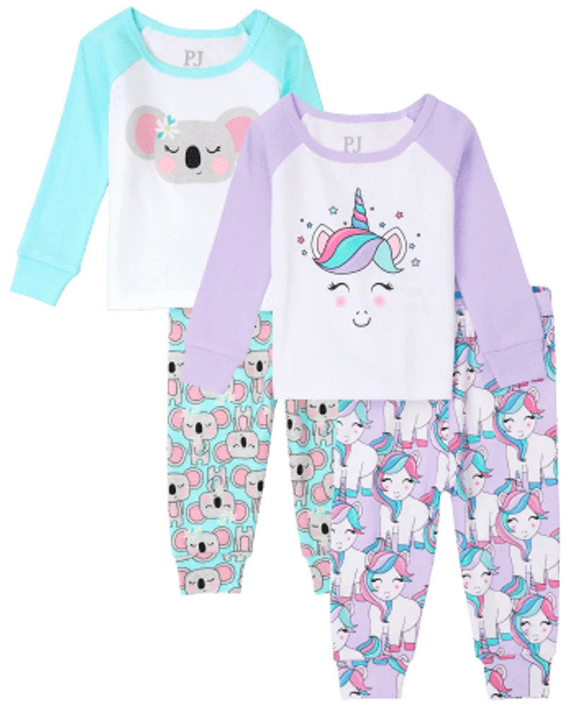 bébé et tout-petit, fille licorne Koala Ajusté coton Pyjama 2-Pack