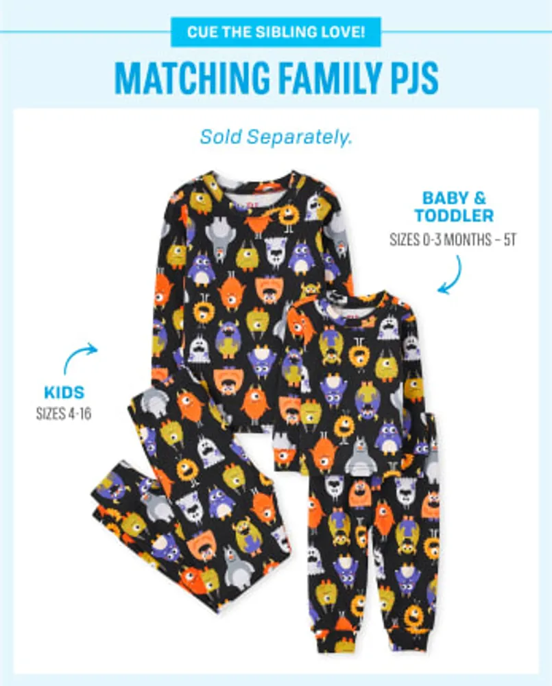 Baby And Toddler Glow Monster Mashup Snug Fit Cotton Pajamas