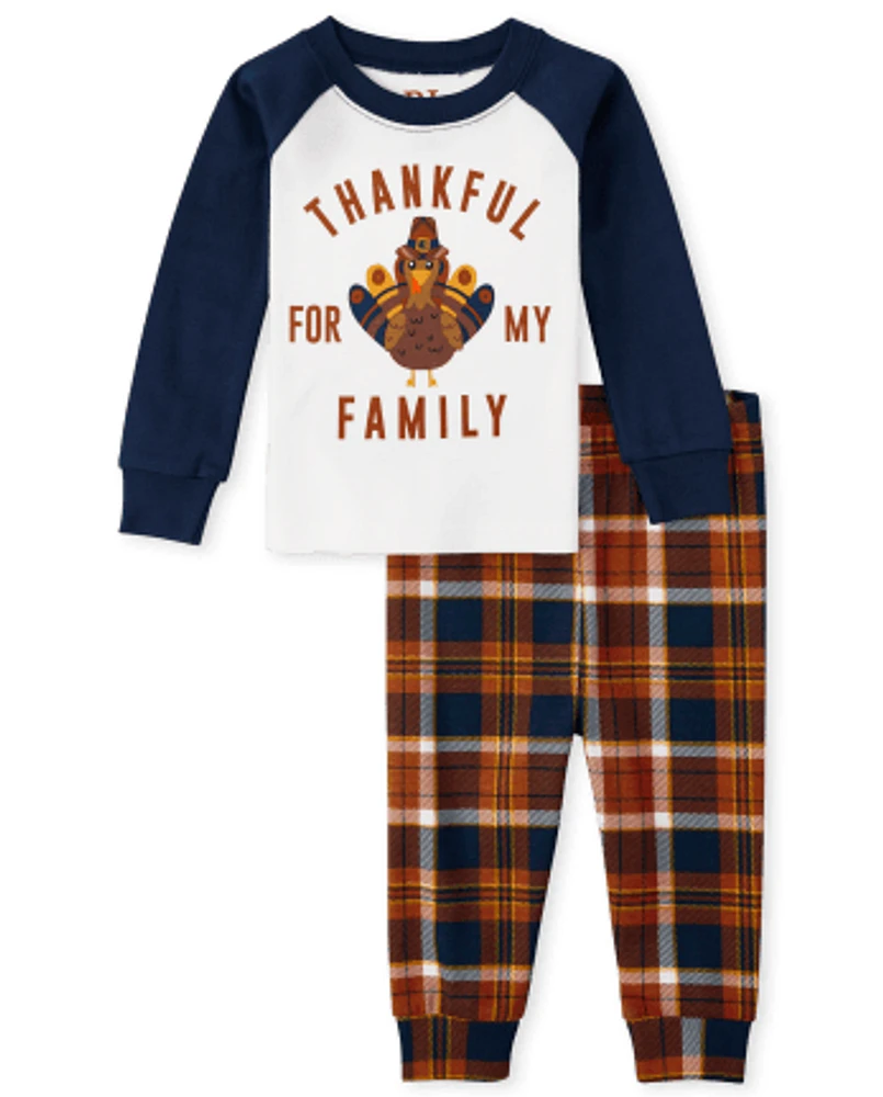 Baby And Toddler Matching Family Thankful For Snug Fit Cotton Pajamas