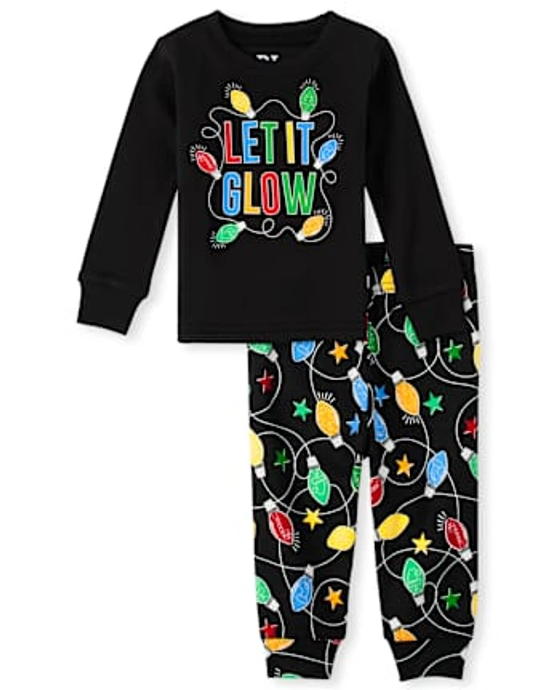 Baby And Toddler Matching Family Let it Glow Snug Fit Cotton Pajamas