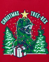 Baby And Toddler Matching Family Christmas Tree-Rex Snug Fit Cotton Pajamas