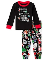 Pyjama unisexe en coton ajusté Holiday Magic pour bébé et tout-petit