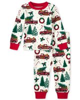 Unisex Baby And Toddler Matching Family O Christmas Tree Snug Fit Cotton Pajamas