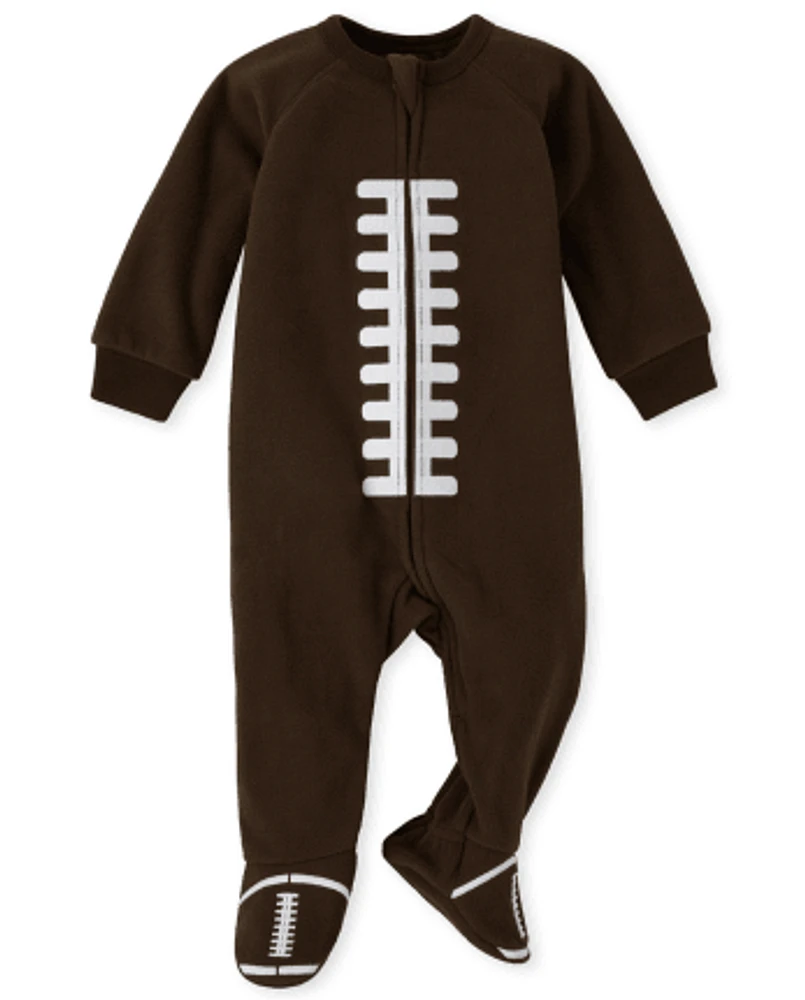 Baby And Toddler Matching Family 'Tis the Season for Football Fleece One Piece Pajamas