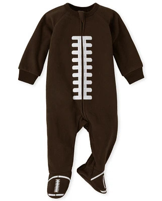 Baby And Toddler Matching Family 'Tis the Season for Football Fleece One Piece Pajamas