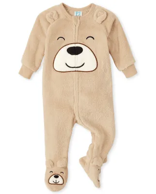 Unisex Baby And Toddler Bear Fleece One Piece Pajamas