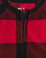 Unisex Baby And Toddler Matching Family Buffalo Plaid Fleece One Piece Pajamas