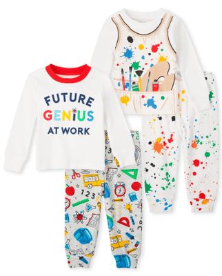 Unisex Baby And Toddler Paint Genius Snug Fit Cotton Pajamas 2-Pack - magnolia bloosom