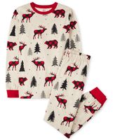 Unisex Adult Matching Family Winter Bear Cotton Pajamas