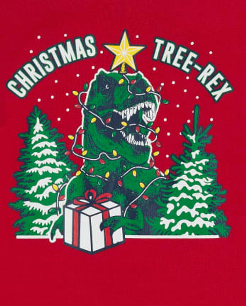 Adult Matching Family Christmas Tree-Rex Cotton Pajamas