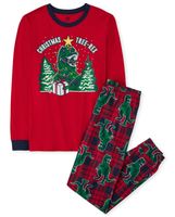 Adult Matching Family Christmas Tree-Rex Cotton Pajamas