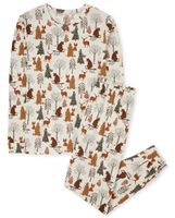 Unisex Adult Matching Family Woodland Friends Cotton Pajamas