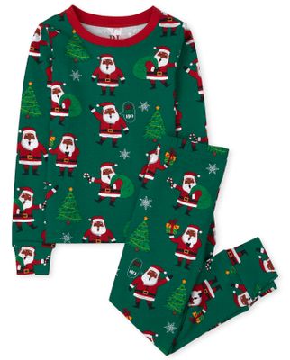 Unisex Kids Matching Family Santa Snug Fit Cotton Pajamas - spruceshad
