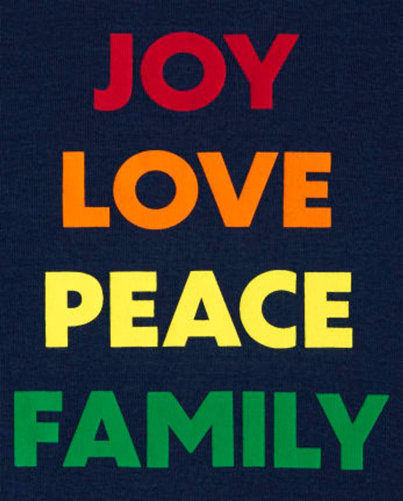 Unisex Kids Matching Family Peace Love Joy Snug Fit Cotton Pajamas