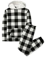 Unisex Adult Matching Family Buffalo Plaid Fleece Pajamas