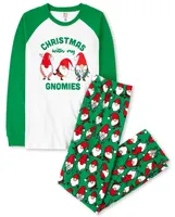 Adult Matching Family Christmas Gnomies Cotton And Fleece Pajamas