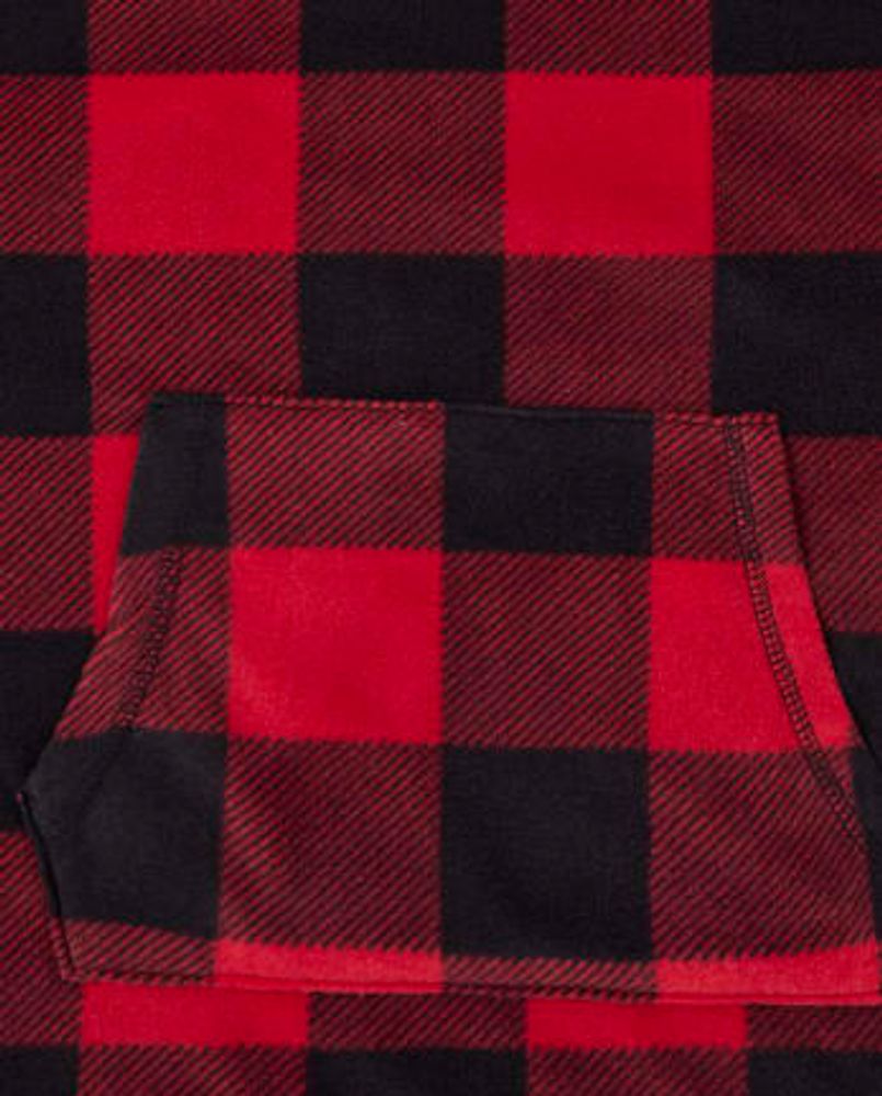 Unisex Adult Matching Family Buffalo Plaid Fleece Pajamas