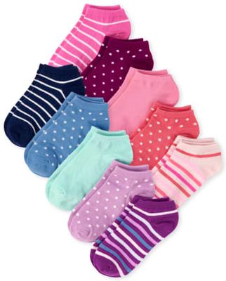 Girls Striped Ankle Socks 10-Pack - multi clr