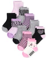 Toddler Girls Leopard Midi Socks 10-Pack