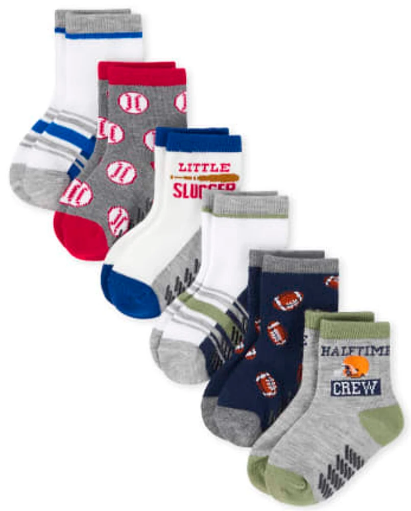 Lot de 6 paires chaussettes sport pour tout-petits garçons