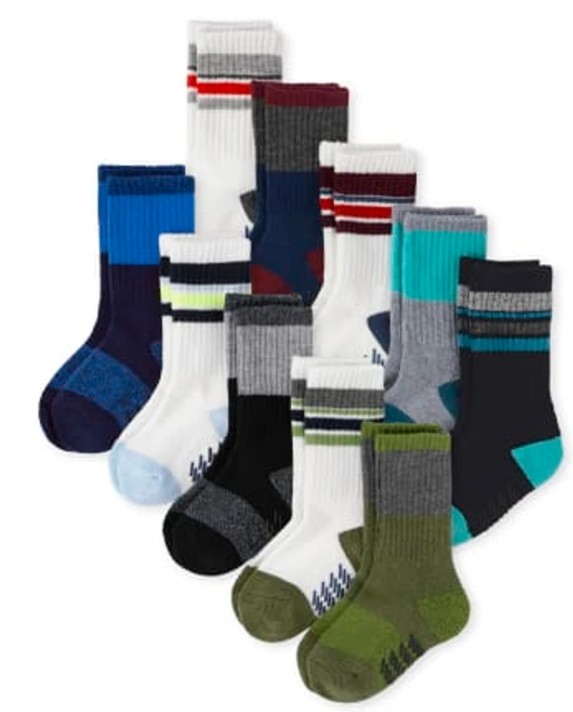 Lot de 10 chaussettes rayées pour tout-petit garçon