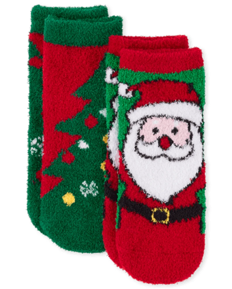 Toddler Matching Family Santa Cozy Socks 2-Pack