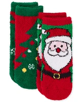 Toddler Matching Family Santa Cozy Socks 2-Pack