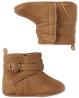 Baby Girls Heart Buckle Booties