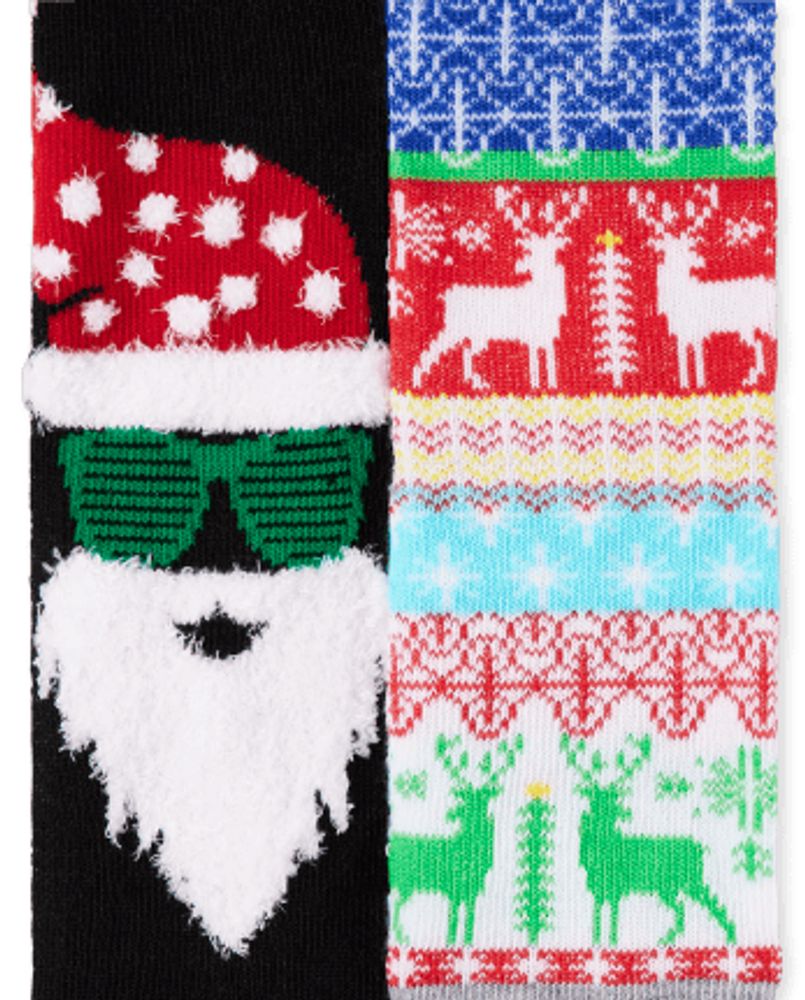 Toddler Matching Family Santa Crew Socks 3-Pack