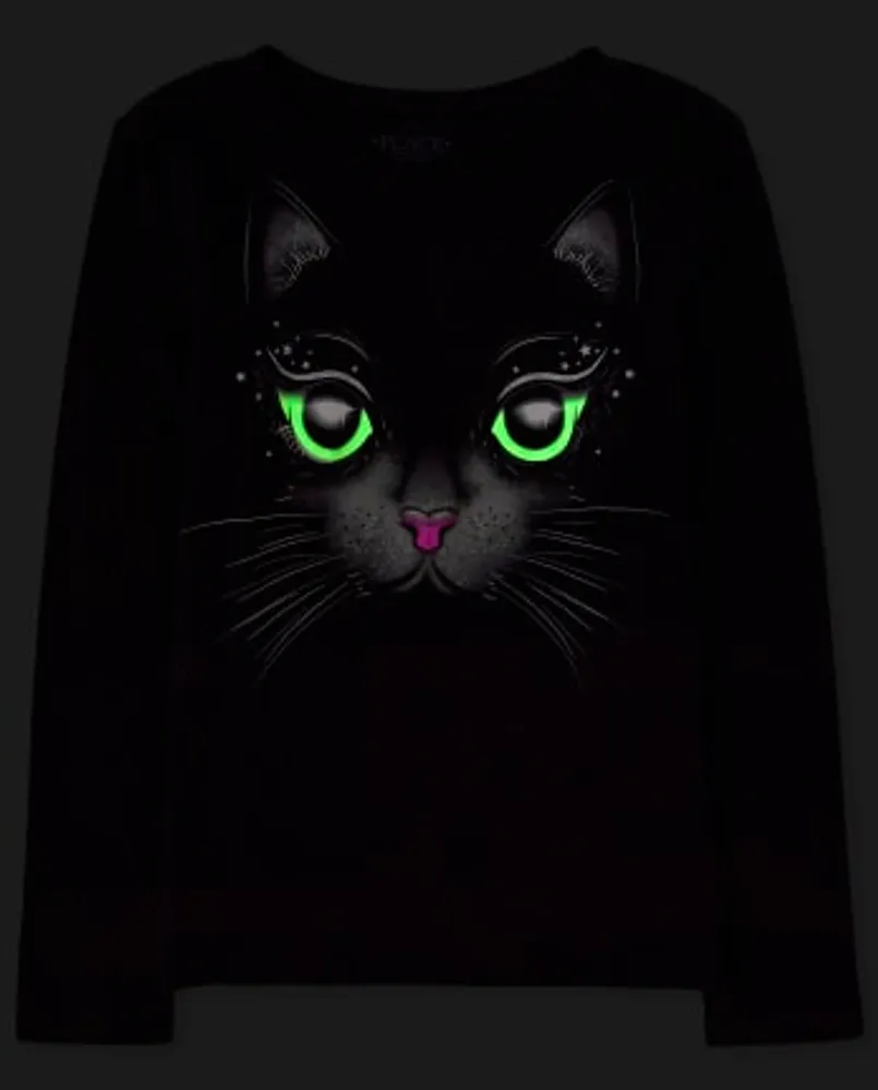 T-shirt graphique Glow Cat pour filles