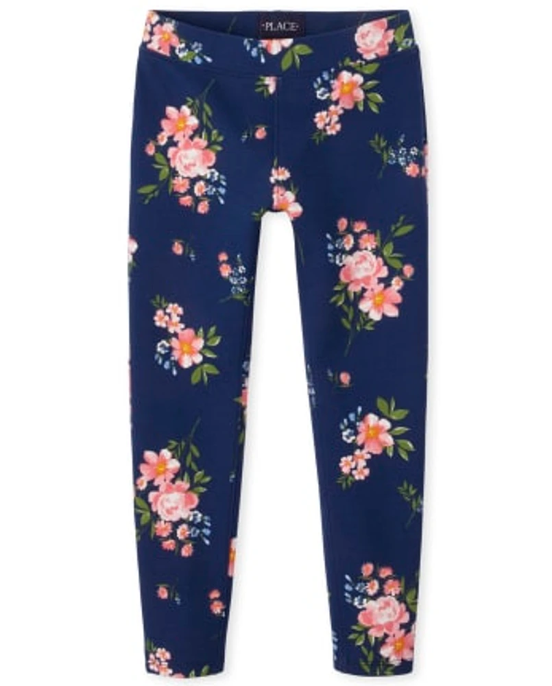 Girls Floral Perfect Ponte Leggings