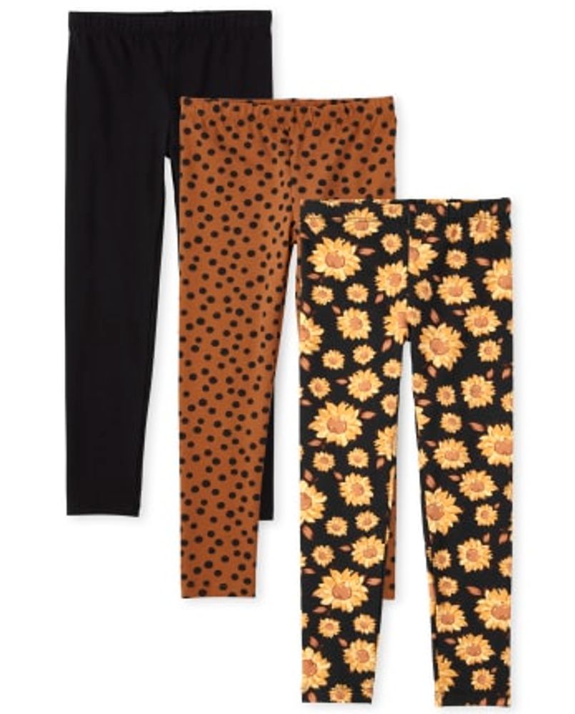 Girls Print Leggings 3-Pack