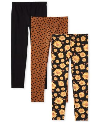 Girls Print Leggings 3-Pack