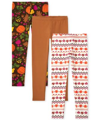 Girls Print Leggings 3-Pack