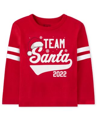Unisex Matching Family Baby And Toddler Team Santa Graphic Tee