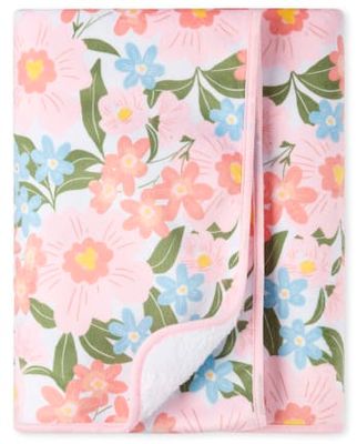 Baby Girls Floral Cozy Blanket - multi clr