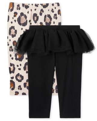 Baby Girls Leopard Tutu Leggings 2-Pack