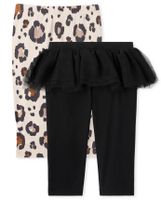 Baby Girls Leopard Tutu Leggings 2-Pack