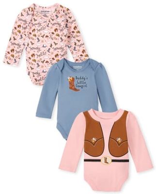 Baby Girls Cowgirl Bodysuit 3-Pack - multi clr