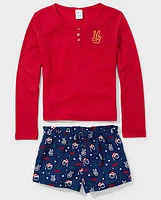 Tween Girls Holiday Henley Pajamas