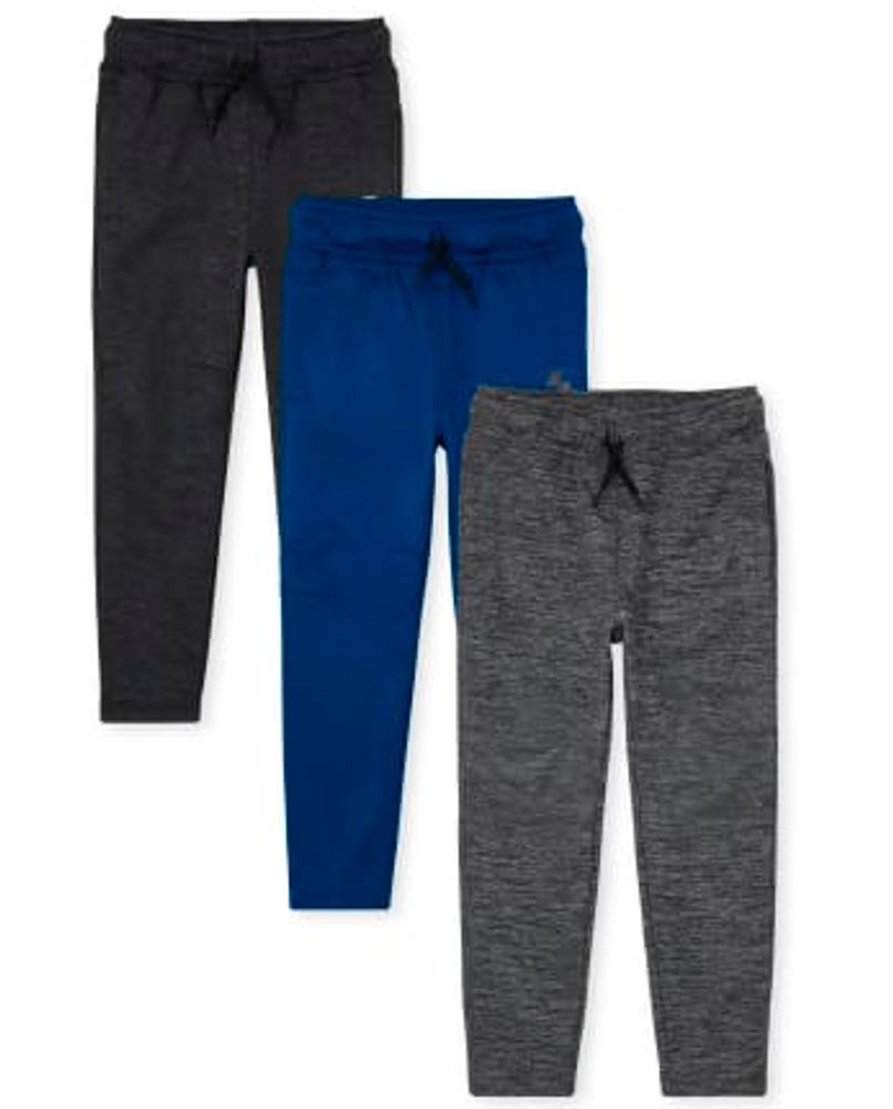 Boys Moisture Wicking Fleece Pants 3-Pack