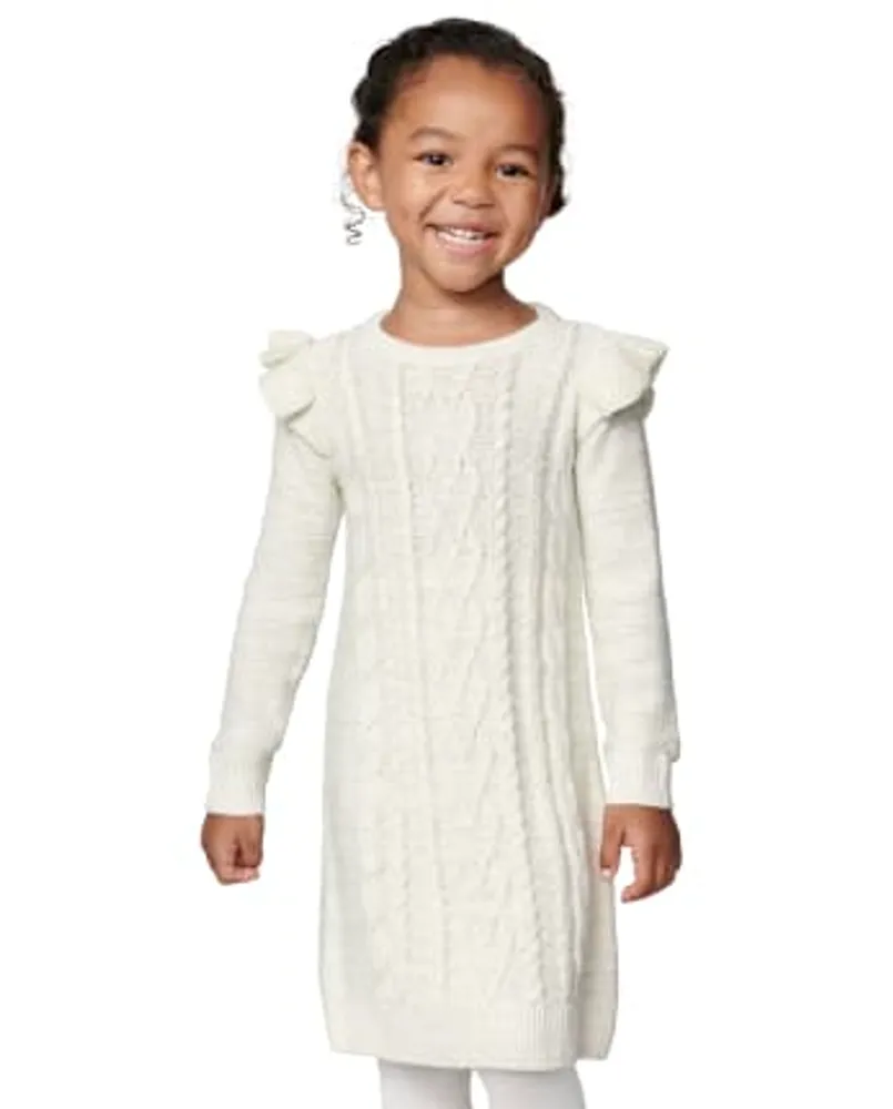 baby girl cable knit sweater dress