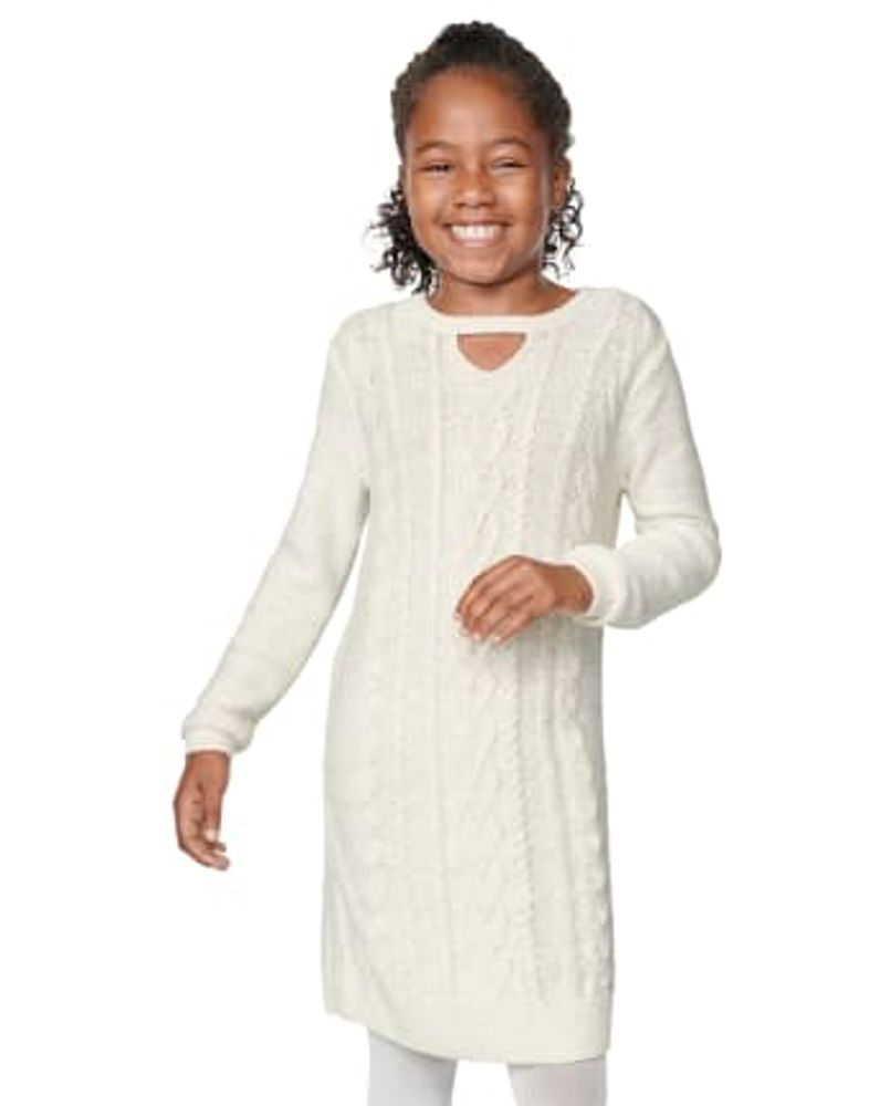 Cozy Cable-Knit Sweater Dress for Girls