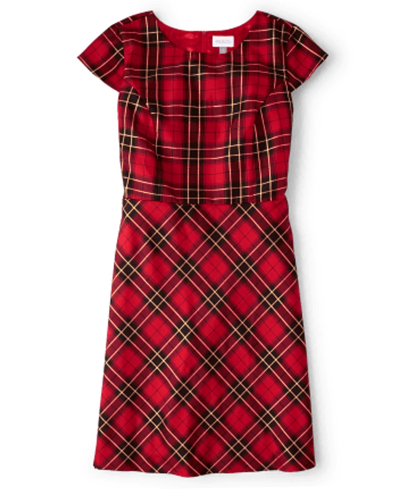 Robe à carreaux familiale assortie pour femme