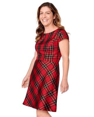 Womens Matching Family Plaid Dress