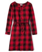 Womens Matching Family Plaid Shirt Dress