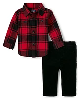 Baby Boys Matching Family Buffalo Plaid Flannel 2-Piece Set
